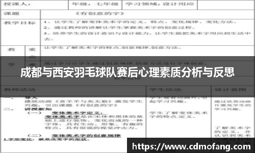 成都与西安羽毛球队赛后心理素质分析与反思
